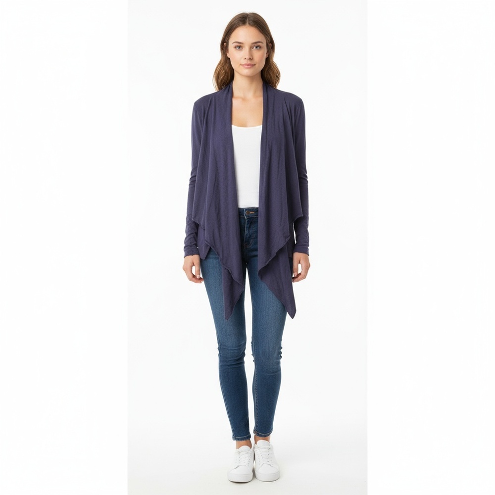 NEW Velvet Anthropologie Purple Cotton Long Sleeve Cardigan Sweater Jacket Sz M